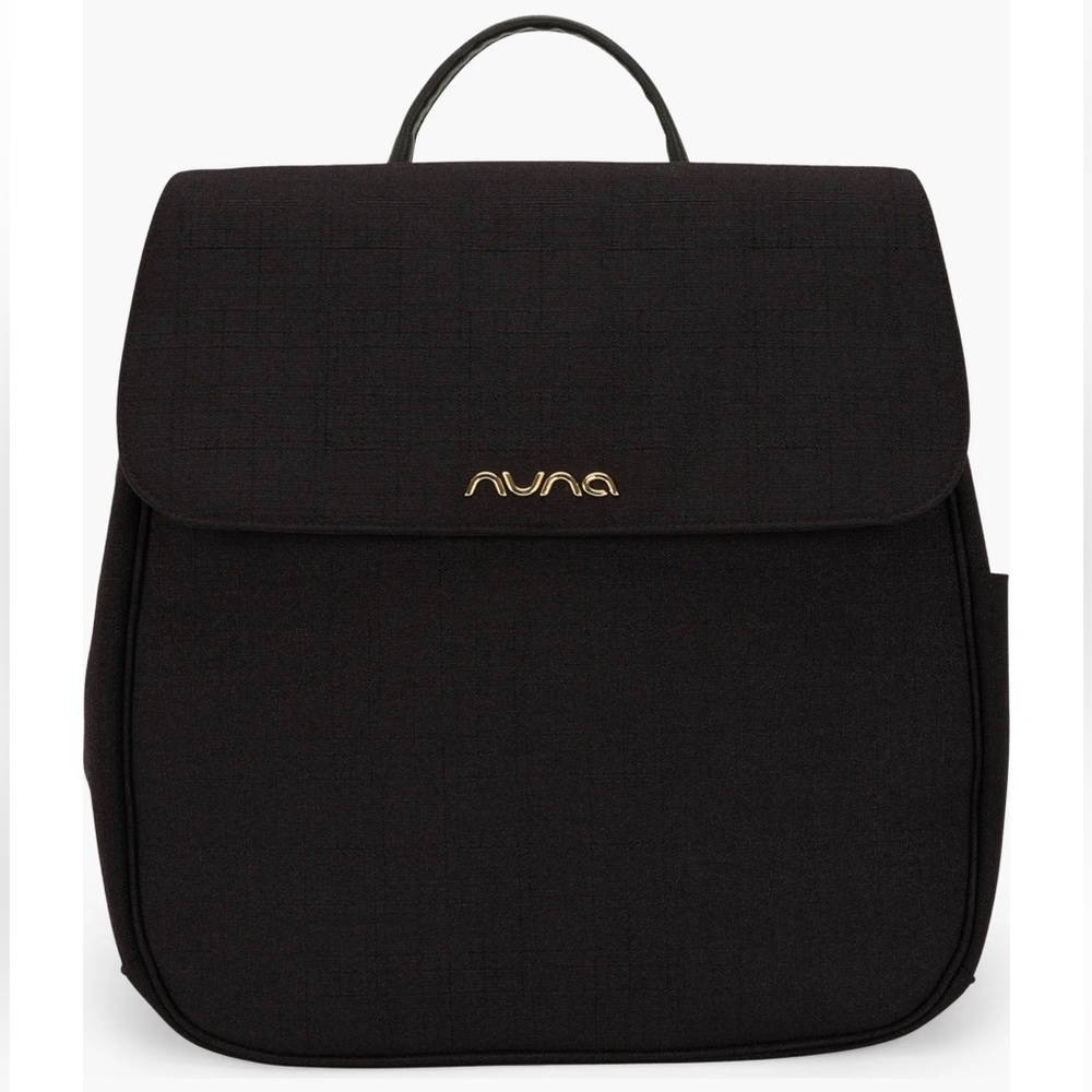 NWOT Nuna Luxury Black Diaper Bag Backpack with Leather Trim